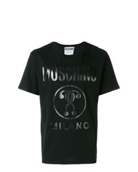 T-shirt à col rond imprimé noir Moschino