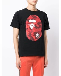 T-shirt à col rond imprimé noir A Bathing Ape