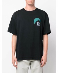 T-shirt à col rond imprimé noir Rhude