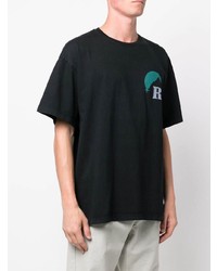 T-shirt à col rond imprimé noir Rhude