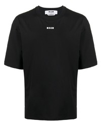 T-shirt à col rond imprimé noir MSGM