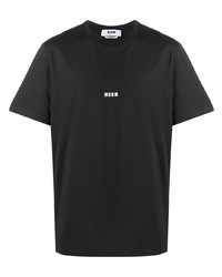 T-shirt à col rond imprimé noir MSGM