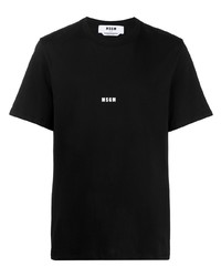 T-shirt à col rond imprimé noir MSGM