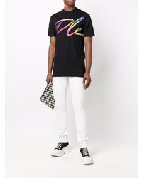 T-shirt à col rond imprimé noir Philipp Plein