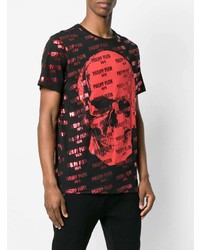 T-shirt à col rond imprimé noir Philipp Plein