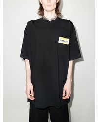 T-shirt à col rond imprimé noir Vetements