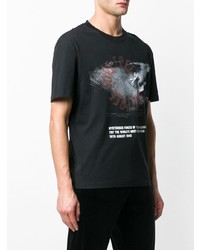 T-shirt à col rond imprimé noir McQ Alexander McQueen