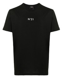 T-shirt à col rond imprimé noir N°21