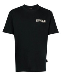 T-shirt à col rond imprimé noir Napapijri