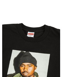 T-shirt à col rond imprimé noir Supreme