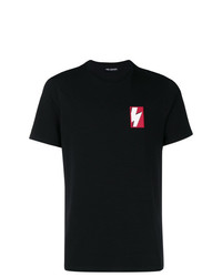 T-shirt à col rond imprimé noir Neil Barrett