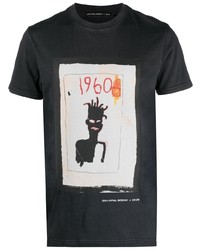 T-shirt à col rond imprimé noir Neuw