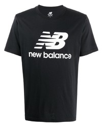 T-shirt à col rond imprimé noir New Balance