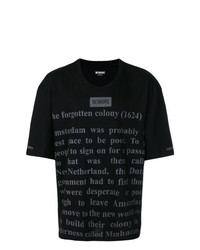 T-shirt à col rond imprimé noir Newams