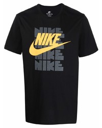 T-shirt à col rond imprimé noir Nike