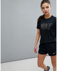 T-shirt à col rond imprimé noir Nike Running