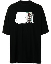 T-shirt à col rond imprimé noir Niløs