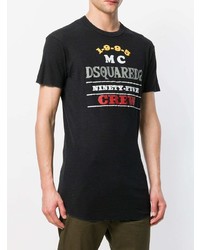 T-shirt à col rond imprimé noir DSQUARED2