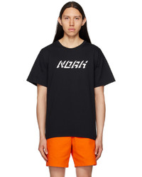 T-shirt à col rond imprimé noir Noah
