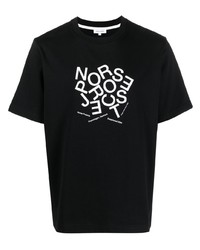 T-shirt à col rond imprimé noir Norse Projects