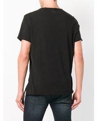 T-shirt à col rond imprimé noir John Varvatos