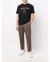 T-shirt à col rond imprimé noir Emporio Armani