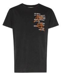 T-shirt à col rond imprimé noir Off-White