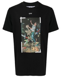 T-shirt à col rond imprimé noir Off-White