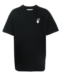 T-shirt à col rond imprimé noir Off-White