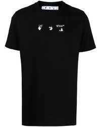 T-shirt à col rond imprimé noir Off-White