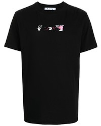 T-shirt à col rond imprimé noir Off-White