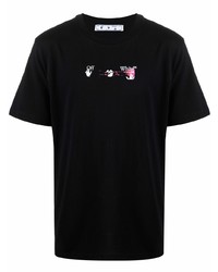 T-shirt à col rond imprimé noir Off-White