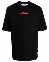 T-shirt à col rond imprimé noir Off-White