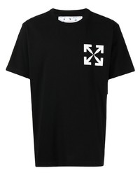 T-shirt à col rond imprimé noir Off-White