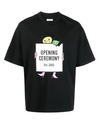 T-shirt à col rond imprimé noir Opening Ceremony