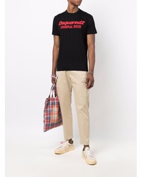 T-shirt à col rond imprimé noir DSQUARED2