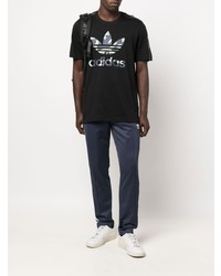 T-shirt à col rond imprimé noir adidas