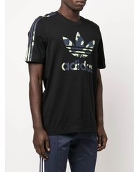 T-shirt à col rond imprimé noir adidas