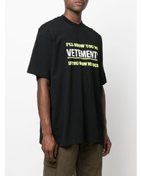 T-shirt à col rond imprimé noir Vetements