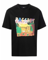 T-shirt à col rond imprimé noir PACCBET