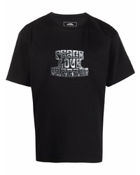 T-shirt à col rond imprimé noir PACCBET