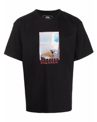 T-shirt à col rond imprimé noir PACCBET