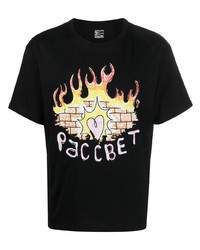 T-shirt à col rond imprimé noir PACCBET