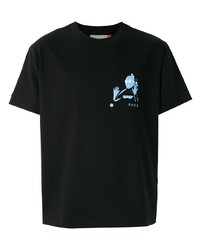 T-shirt à col rond imprimé noir PACE