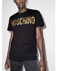 T-shirt à col rond imprimé noir Moschino