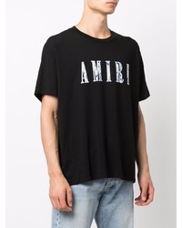 T-shirt à col rond imprimé noir Amiri