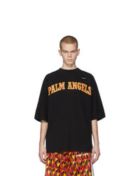 T-shirt à col rond imprimé noir Palm Angels