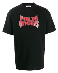 T-shirt à col rond imprimé noir Palm Angels