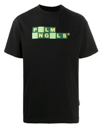 T-shirt à col rond imprimé noir Palm Angels