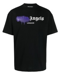 T-shirt à col rond imprimé noir Palm Angels